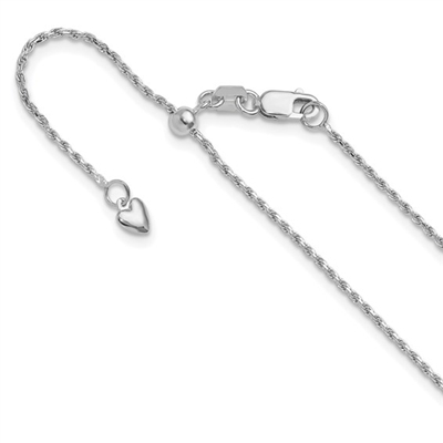 14k White Adjustable Rope Chain