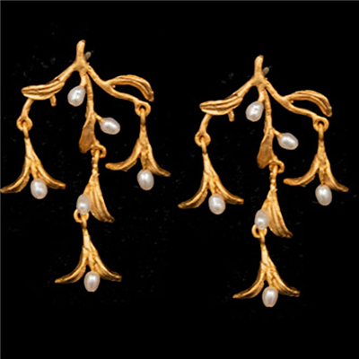 Night Willow Post Dangle Earrings