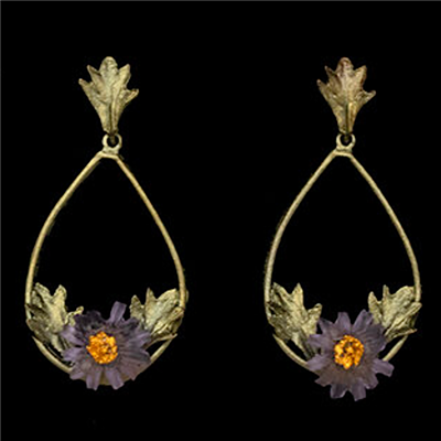 Aster Oval Post Dangle Earrings