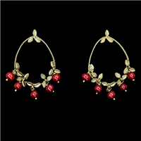 Cranberry Post Hoop Earrings