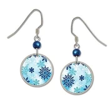 Sienna Sky Earrings-Snowflake Discs