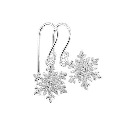 Sparkle Snowflake Drop Earrings