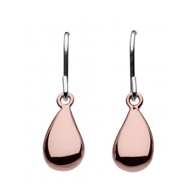 Rose Gold Plated Drop Earrings -"Pebble"