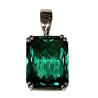 Sterling Silver Pendant/ Enhancer- Green Quartz