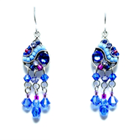 Firefly Earrings-Teardrop Mosaic with Dangles-Sapphire