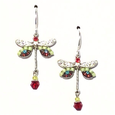 Firefly Earrings-Dragonfly-Red
