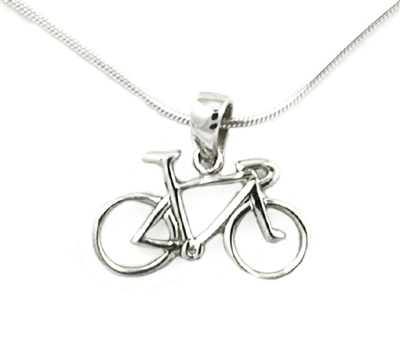 Sterling Silver Pendant- Bicycle