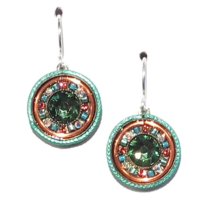 Firefly Earrings- La Dolce Vita Round -Erinite Green