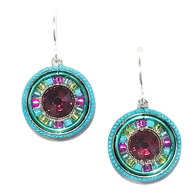 Firefly Earrings- La Dolce Vita Round -Indicolite Blue