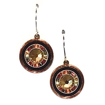 Firefly Earrings- La Dolce Vita Round -Smoky Topaz