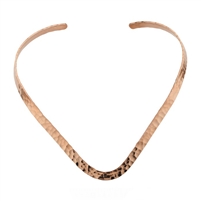 Copper Hammered V-Shaped Collar