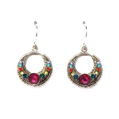 Firefly Earrings-Crystal Hoop-Multi Color