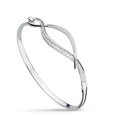 Entwine Twine Twist CZ PavÃ© Hinged Bangle