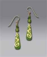 Adajio Earrings-Multi Green Spiral