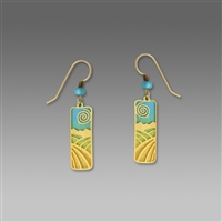 Adajio Earrings - Sky Blue & Gold Column with Gold Plated Fields Overlay