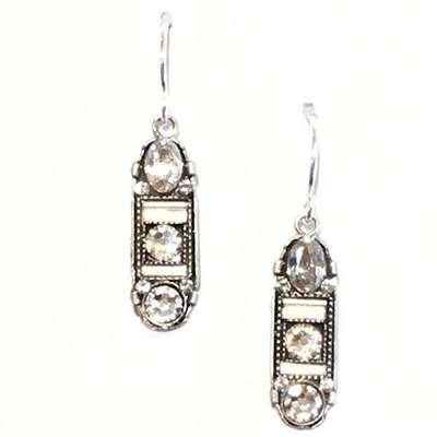 Firefly Earrings- La Dolce Vita Oval Mosaic Earrings With Hope & Dream-Multi Color -Silver