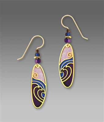 Adajio Earrings - Gold Plated Waves Overlay Oval