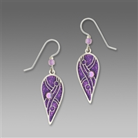 Adajio Earrings - Iris Purple Inverted Teardrop with Abstract Overlay