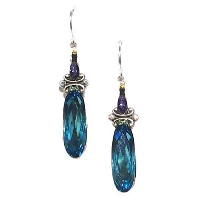 Firefly Earrings-Large Crystal Drop-Light Turquoise
