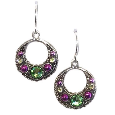 Firefly Earrings-Simple Hoop-Peridot