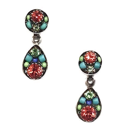 Firefly Earrings-Sparkling Drop Posts-Padparadschah