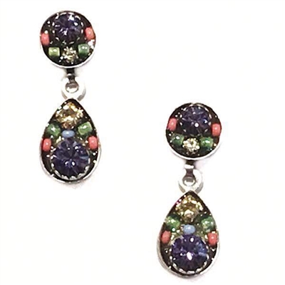 Firefly Earrings-Sparkling Drop Post-Tanzanite Color