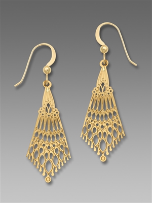 Adajio Earrings- Polished Filigree Necktie