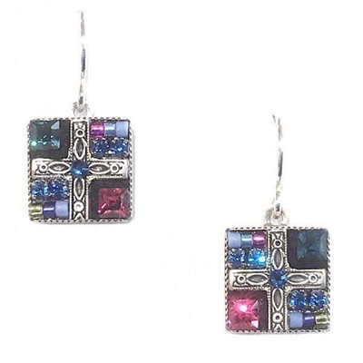 Firefly Earrings-Geometric Small Square-Bermuda Blue