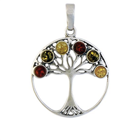 Sterling Silver Tree of Life Pendant- Baltic Amber
