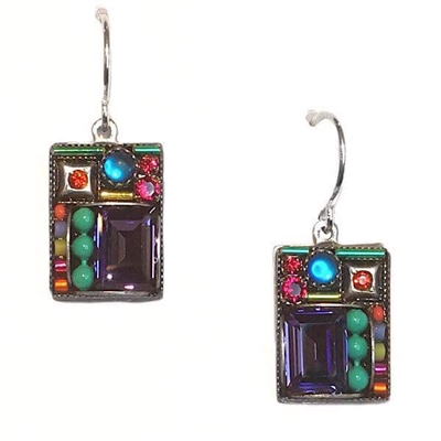 Firefly Earrings-Geometric Large Square-Bermuda Blue