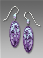 Adajio Earrings - Blue & Purple OmbrÃ© Oval with Violet Irises Overlay