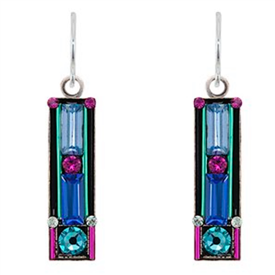 Firefly Earrings-Elongated Rectangle- Light Turquoise