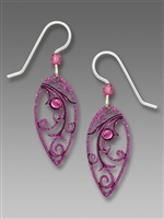 Adajio Earrings - Radiant Orchid Teardrop Filigree with Tendrils & Light Amethyst Glass Bead