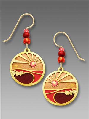 Adajio Earrings - Sunset Over Waves Disk