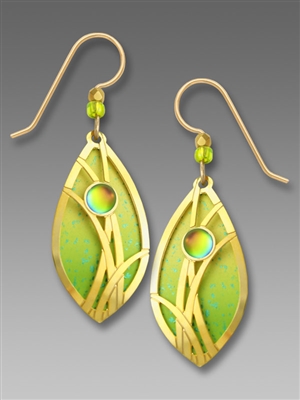 Adajio Earrings-Vibrant Lime OmbrÃ© Almond Shape