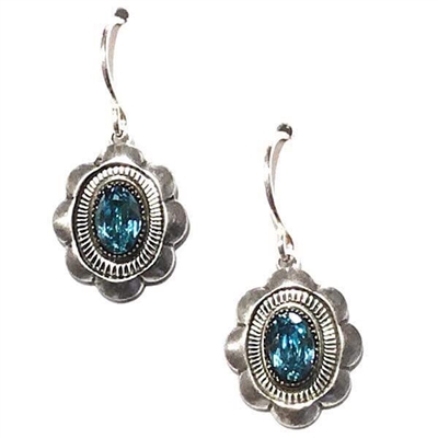 Firefly Earrings-Scalloped Oval-Light Turquoise