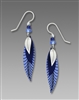 Adajio Earrings-Long Slender Blue Leaf Earrings