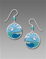 Adajio Earrings - Caribbean Blues Disc with Sunrise Overlay