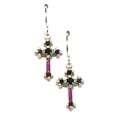 Firefly Earrings-Dainty Cross- Jet