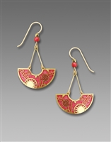 Adajio Earrings - Soft Coral Pink Arc with Gold Plated 'Celestial Swing'