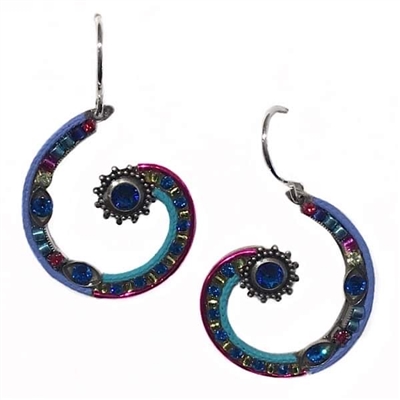 Firefly Earrings- Spiral- Bermuda Blue