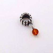 Authentic Pandora Bead -November Birthstone Dangle-Amber-RETIRED