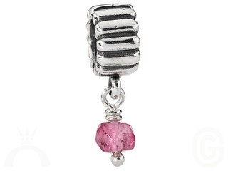 Authentic Pandora Bead -October Birthstone Dangle-Pink Tourmaline-RETIRED