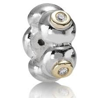 Authentic Pandora Bead-Diamonds w/14k Gold Accents-RETIRED