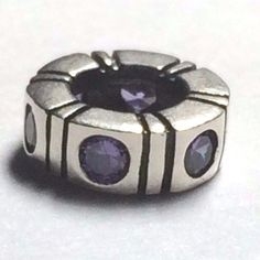 Authentic Pandora Bead-Spacer-Amethyst CZ-RETIRED