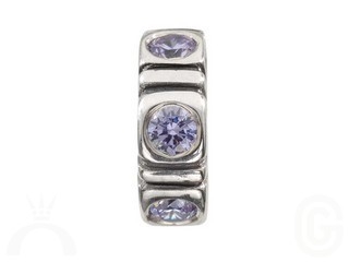 Authentic Pandora Bead-Spacer-Lavender CZ-RETIRED