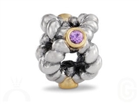 Authentic Pandora Bead-Pink Sapphires w/14k Gold Accents-RETIRED