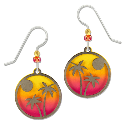 Adajio Earrings - Palm Trees at Sunset