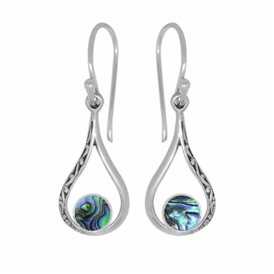 Sterling Silver Dangle Earrings- Abalone