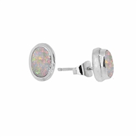 Sterling Silver Post Earring- Opal